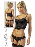 Cottelli Collection - Torsolet und Rio String Set Schwarz
